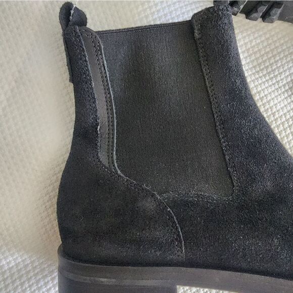 Jack Rogers Suede Leather Chelsea Black Ankle Boots - Picture 5 of 14